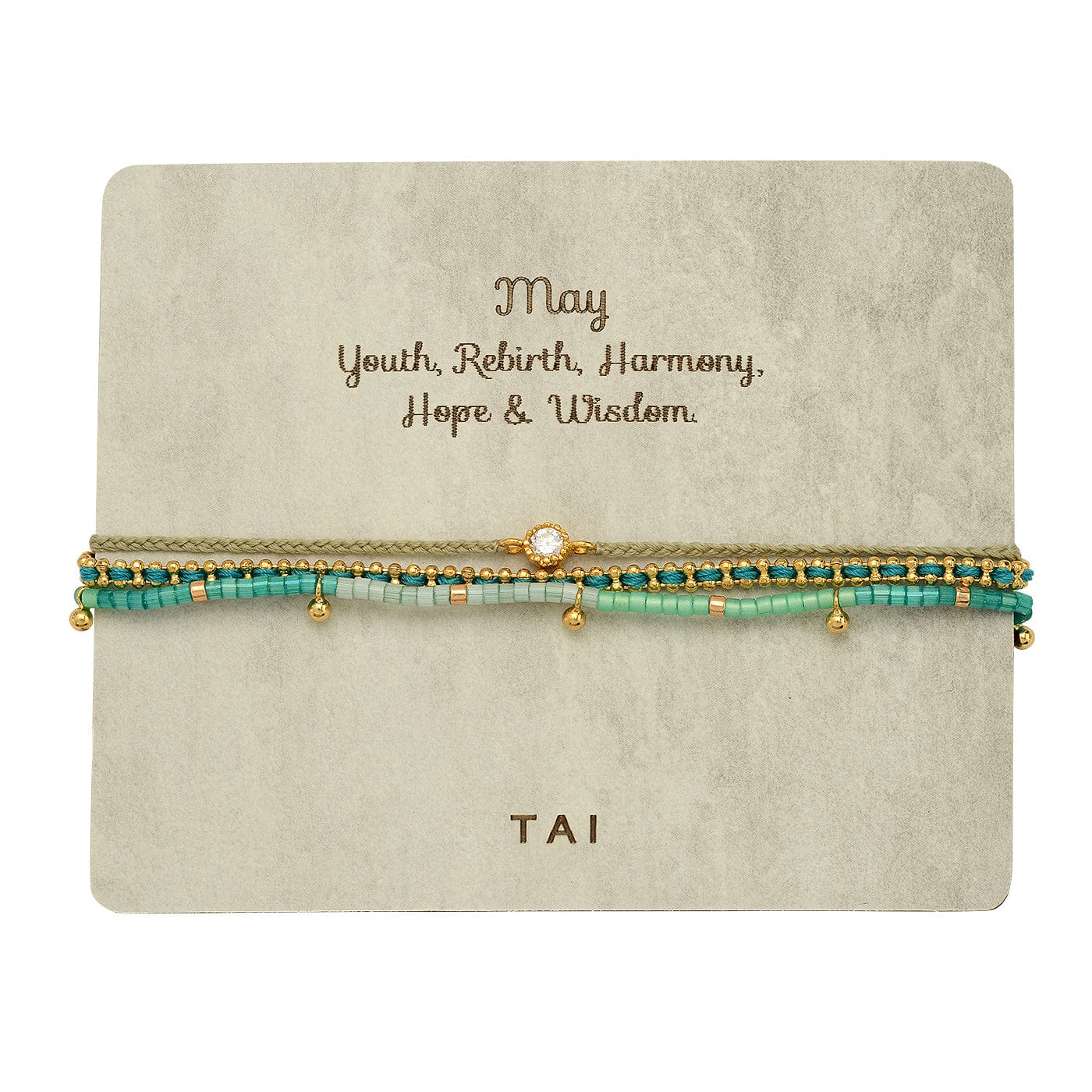 TAI JEWELRY Bracelet Handmade Pull Tie Birthstone Bracelets | Set Of 3