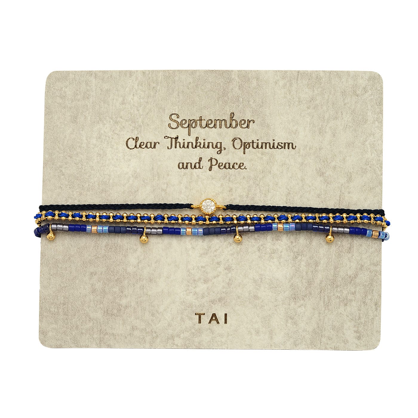 TAI JEWELRY Bracelet Handmade Pull Tie Birthstone Bracelets | Set Of 3