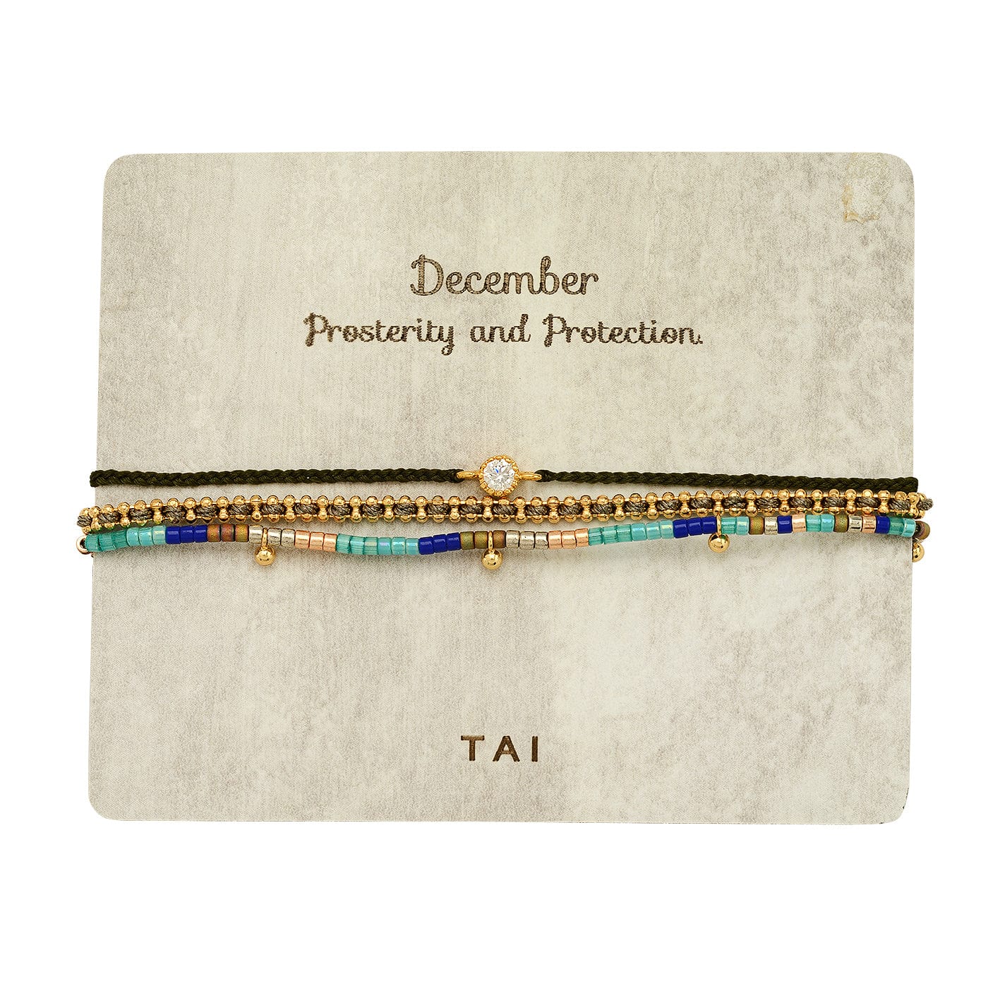 TAI JEWELRY Bracelet Handmade Pull Tie Birthstone Bracelets | Set Of 3