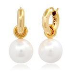 TAI JEWELRY Earrings Chubby Huggie with Pearl Charm