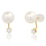 TAI JEWELRY Earrings Large Pearl And CZ Ear Jacket